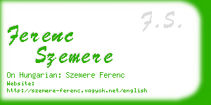 ferenc szemere business card